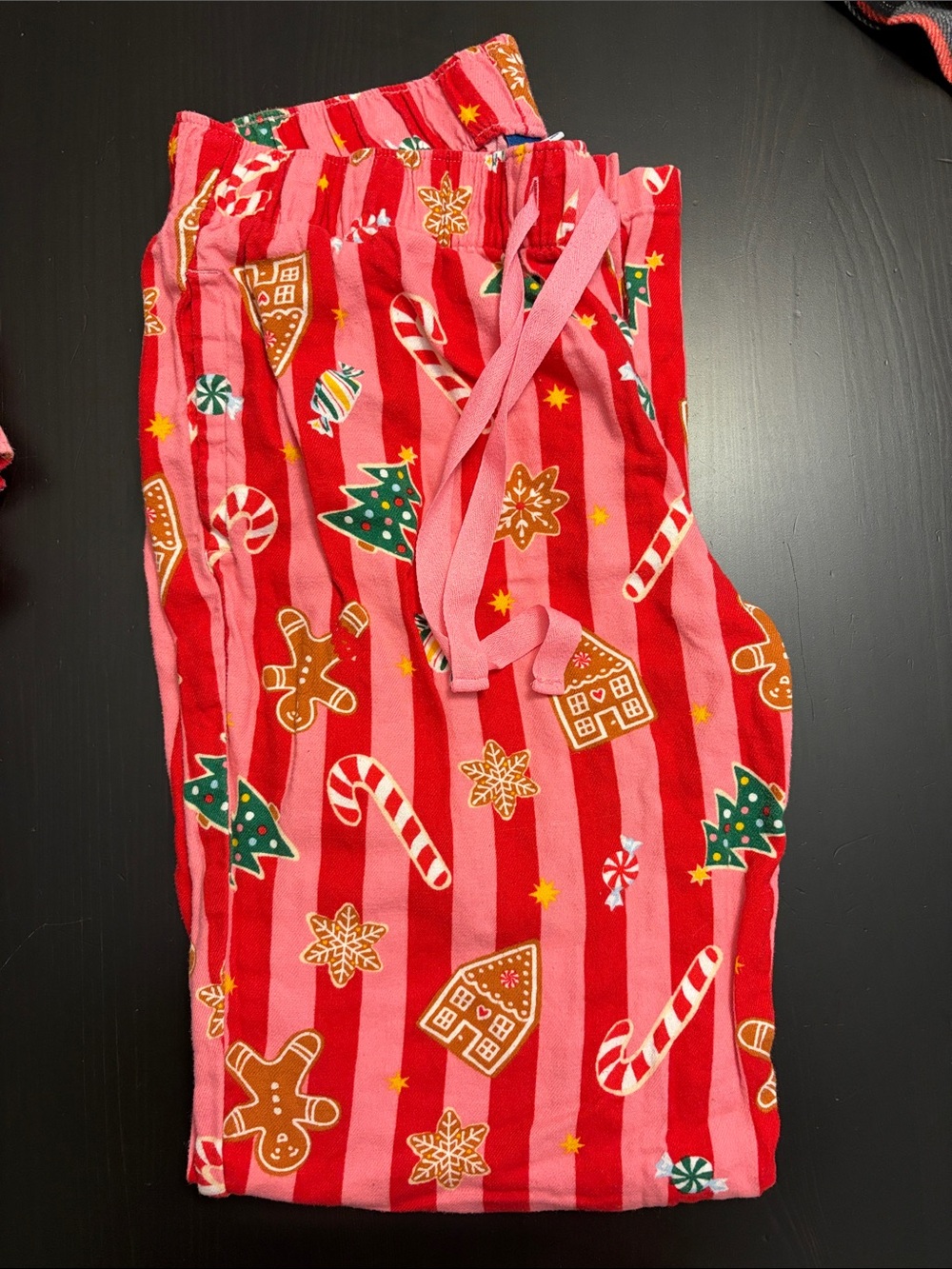 Old Navy Red and Pink Candy Cane & Gingerbread Women's Pajama Pants